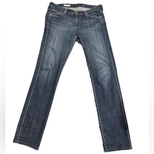 AG EUC Straight Leg Charlotte Blue wash denim Jeans Adrianno Goldschmied SZ 28R